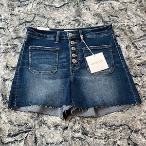 Lovervet Women’s Raw Edge/Hem Button Fly Shorts. Style LV1306
